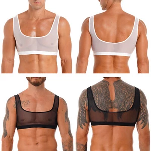 Sexy Chaleco Muscular Sin Mangas de Malla Transparente Sin Mangas para Hombre - Imagen 1 de 49