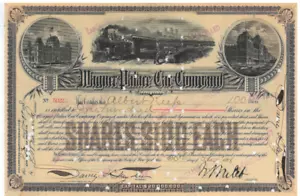 Certificado de stock de Wagner Palace Car Company - Imagen 1 de 1