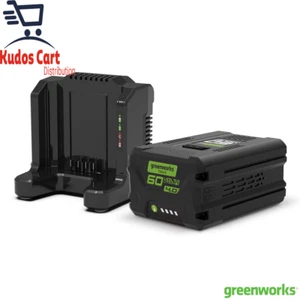 Cargador Greenworks 60V y batería de iones de litio de 4Ah para herramientas de jardín cortadora de césped nuevo - Imagen 1 de 12