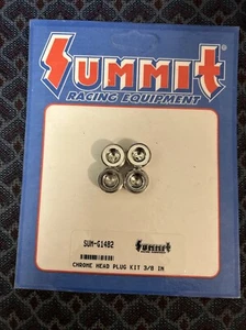 Summit Racing Equipment G1482 Chrome Head Plug Kit 3/8 IN New - Foto 1 di 1