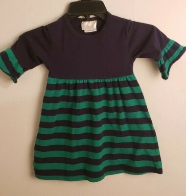 Vestido Southern Tots Niñas 2T Verde Marino Rayas Manga 3/4 24-16 Foto 1 de 4