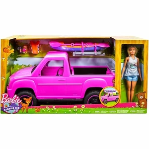 Barbie Camping Fun Pink Truck Doll Kayak Adventure Playset NEW In Box - Bild 1 von 4