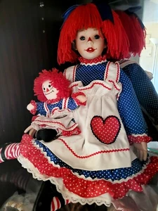 Danbury Mint Raggedy Ann And Andy Porcelain Doll 16inch Tall Sitting 22inches  - Picture 1 of 4