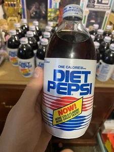 Vintage Glass Bottle Diet Pepsi Foam Zero Calorie 16oz Full NOS VERY RARE 80’s - Picture 1 of 6