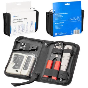 Netzwerk Werkzeug Set RJ45 Tool Crimp Zange Abisolier LSA Kabeltester 4-teilig - Afbeelding 1 van 11