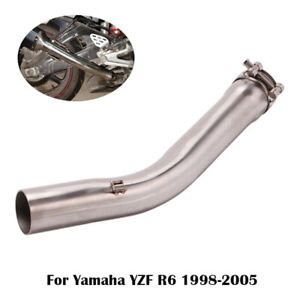 For Yamaha YZF R6 1998-2005 Modified Exhaust Mid Link Pipe Slip on 51mm Muffler