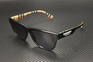 BURBERRY BE4293 377381 Black Grey Polarized Lens Unisex Sunglasses 56mm - Picture 1 of 3