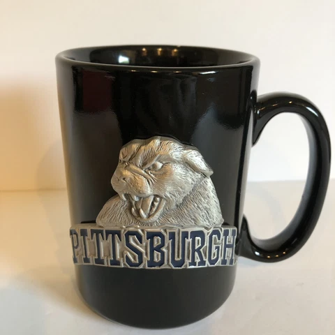 University of Pittsburgh Pitt Panthers 3D Raised Ceramic Mug/Cup Black Cover