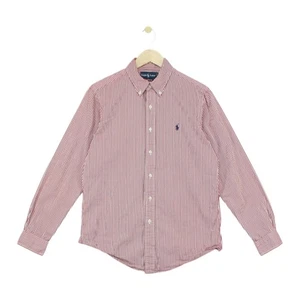 Vintage Ralph Lauren Striped Shirt Mens Size M Red Custom Fit - Picture 1 of 15