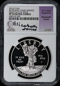 2016 P NATIONAL PARK SERVICE FIRST DAY OF ISSUE S$1 NGC PR70DCAM - Picture 1 of 2