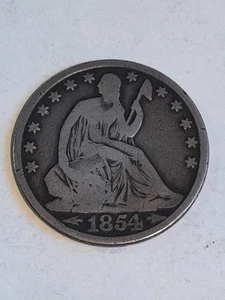 1854-O Mezzo dollaro Liberty seduto, con frecce - Foto 1 di 5
