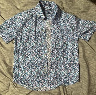 Camisa Polo Floral Manga Corta Izod Agua Salada Niños Talla 10-12 Foto 1 de 2