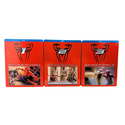 Spider-Man Trilogy (Blu-ray) Steelbook Tobey Maguire Good Shape!!! RARE OOP - Image 1 of 4