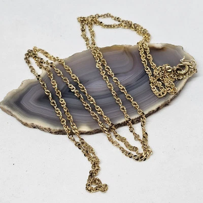 Collar de cadena de eslabones retorcidos Danecraft de plata de ley 925 Italia Vermeil 30" Foto 1 de 4