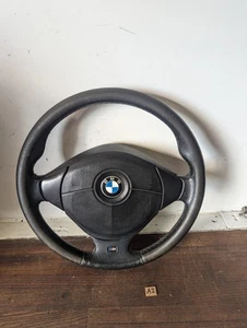 Genuine OEM BMW E36 M3 Z3 Tri Colour Stitch Black Leather Steering Wheel & bag - Picture 1 of 18
