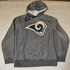NFL PRO LI St Louis Rams Men Sweatshirt 1XL Grey Hoodie Logo Drawstring - Picture 1 of 5