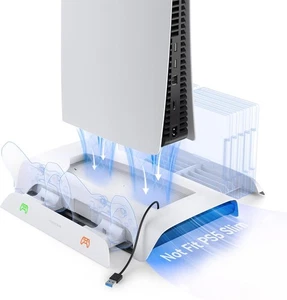KIWIHOME Cooling Station for PS5 Console, Vertical Stand with RGB, 3-Level Cooli - Picture 1 of 9