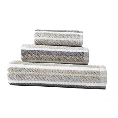  -浴巾套装,高吸水性棉浴室3件套海湾灰色 — 第 1/4 张图片