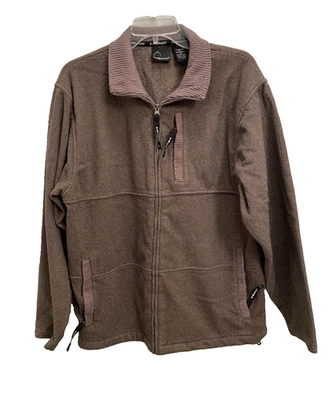 Chaqueta de hombre Head cremallera completa marrón polar con cuello de pana talla mediana Foto 1 de 4