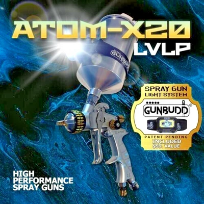 ATOM X20 LVLP Car Paint Spray Gun – Solvent/Waterborne Compatible + FREE GunBudd - Image 1 of 4