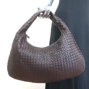 Bottega Veneta Large Veneta Hobo Dark Brown Intrecciato Leather Shoulder Bag - Picture 1 of 16