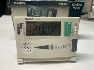 Casio New PQ-6 Small Beige Digital Travel Display Alarm Clock PQ-6 Vintage - Picture 1 of 7