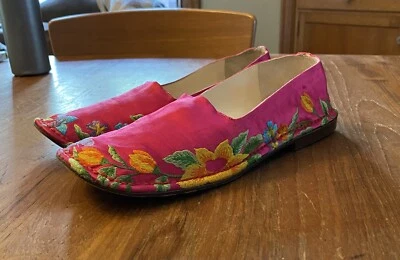 Ernesto Esposito Embroidered Silk Loafer size 38 - Image 1 of 4