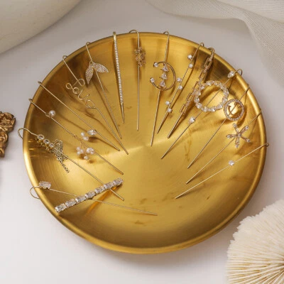 NEW Gold Diagonal Wire Cuff Wrap Ear Pin Long Needle Earring (Assorted Styles) - Image 1 of 2