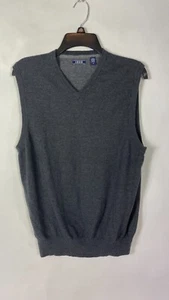 Izod Mens Sweater Vest Sleeveless V Neck Gray Size Medium - Imagen 1 de 12