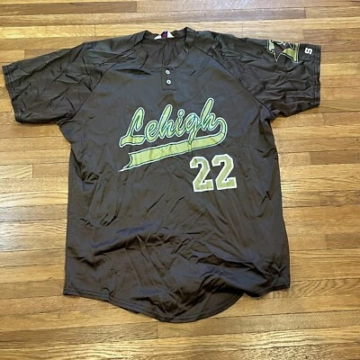 Vintage Lehigh University Mountain Hawks Men's Brown 2 Button Jersey - Image 1 of 4