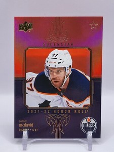 2021-22 Upper Deck Series 1 Connor McDavid № HR-18 Honor Roll Superstar Red