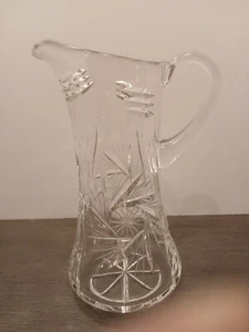 Stunning 10" Tall Crystal Cut Pitcher Classic 1930's - 1940's - Picture 1 of 8
