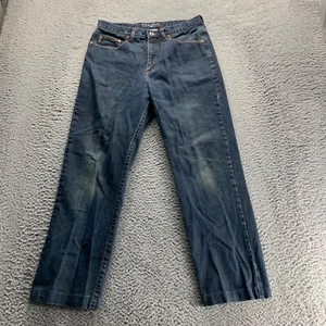 Guess Jeans Mens 32x30 Blue Dark Wash Cotton Classic Straight Denim Workwear - Picture 1 of 9