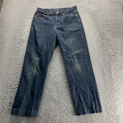 Guess Jeans Mens 32x30 Blue Dark Wash Cotton Classic Straight Denim Workwear - Image 1 of 4