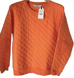 Boxercraft Women’s Quilted Sweatshirt XL Long Sleeve Pullover Crew Orange New - Picture 1 of 24