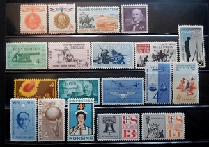 1961 Year Set - Cat # 1174-1190, C62-C63 Nineteen Single Stamps MNH OG VF/ XF - Picture 1 of 2