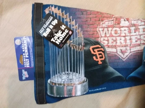 MLB Sf Giants Detroit  Tigers  World Series Roll Up Pennant no crease worry Cover