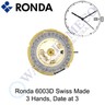 Ronda 5040.D Swss Made Movement, 3Hands , Chronograph, 13 jewels, Gold
