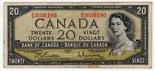 1954 BANK OF CANADA TWENTY 20 DOLLAR BANKNOTE BW 3036180  QUEEN ELIZABETH II
