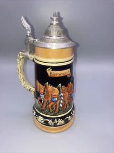 Corzelius Vintage Antique German Beer Stein w/Lid Hand Painted Frankfurt  - Picture 1 of 5