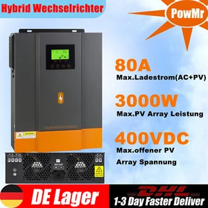 Hybrid Wechselrichter 24V 3000W Off Grid Solar Inverter MPPT 80A PV 30-400V - Bild 1 von 15