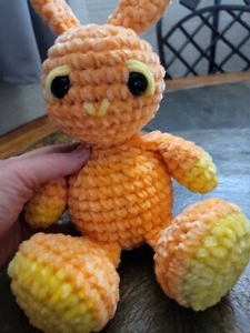Crochet Orange And Yellow Easter Bunny - Picture 1 of 8