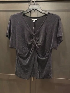 Maurice's plus size blouse 1X black and silver metallic NWT - Picture 1 of 2
