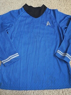 Star Trek Rubies Sz L Blue Halloween Costume Shirt Mens Spock L/S - Image 1 of 4