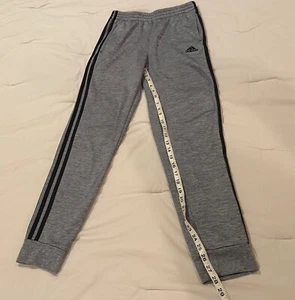 Adidas Boy's Gray Navy Three Stripe Active Pants Sweatpants Size Large 14-16 - Picture 1 of 4