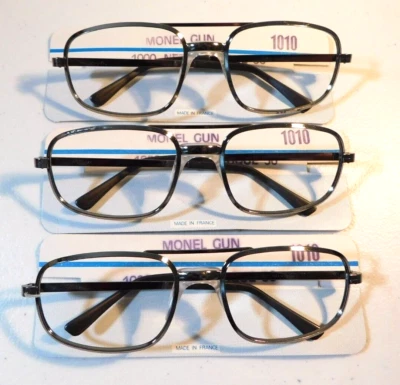 Vintage 3 piezas Lote COTTET 1000 Unifit Gunmetal 56/20 Marco de Gafas Nuevo de Lote Antiguo #M2 Foto 1 de 4
