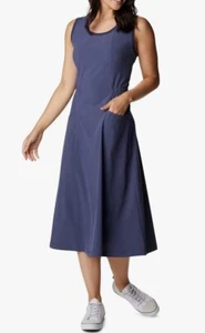 Columbia Bowen Lookout Dress Nocturnal Blue Size Small Omni-Shield SPF50 Midi - Picture 1 of 9