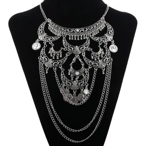 Boho Statement Münze Halskette für Damen Vintage Geometrisch Kette Choker Schmuck - Bild 1 von 26