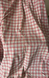 Antique Primitive Pennsylvania Farmhouse Homespun Plaid Fabric Duvet ~ Blue Red - Picture 1 of 8
