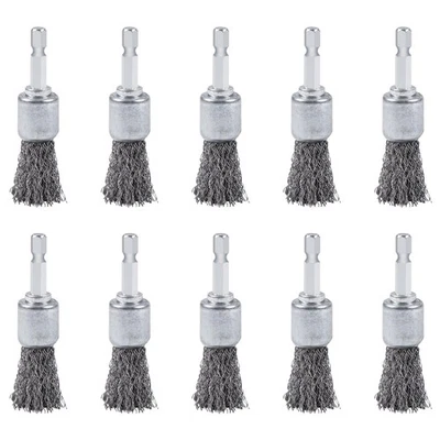 WUBOECE 10PCS Wire Brush for Drill, High Carbon Steel Wire Drill Brush Wire B... - Image 1 of 4